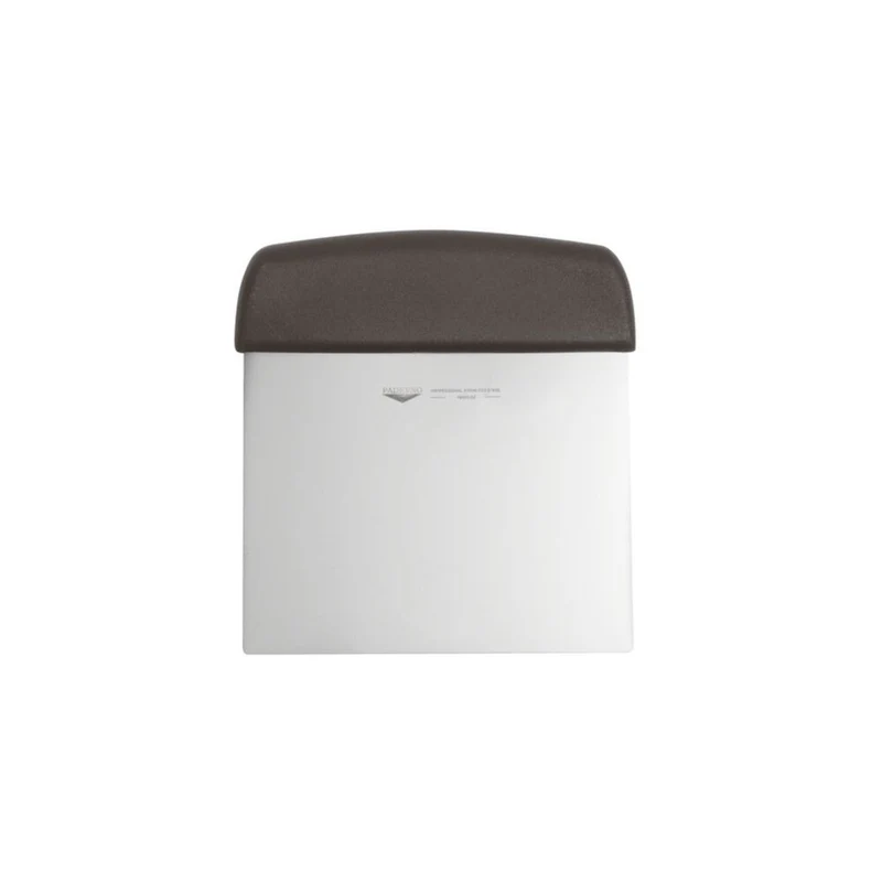 Raschietto inox cm.12x9.5 rettangolare flessibile manico nero