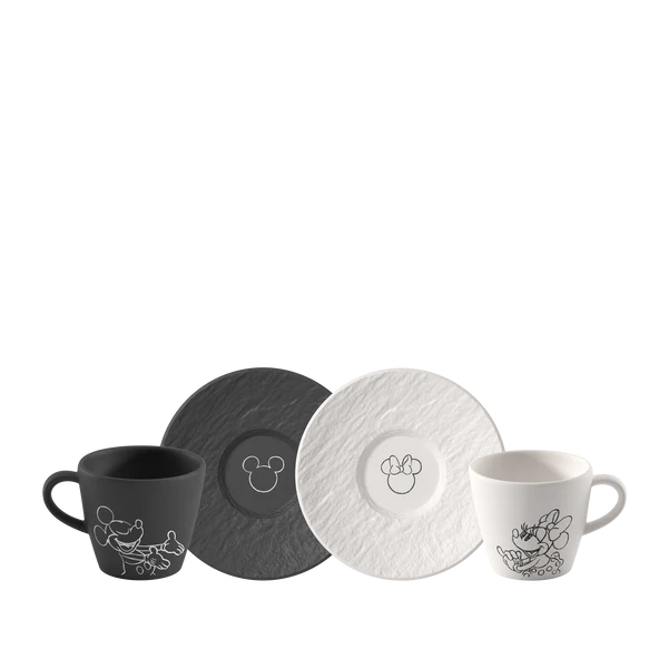 Manufacture - Mickey Mouse Tazzina da caffè con piattino Premium Porcelain nera/
