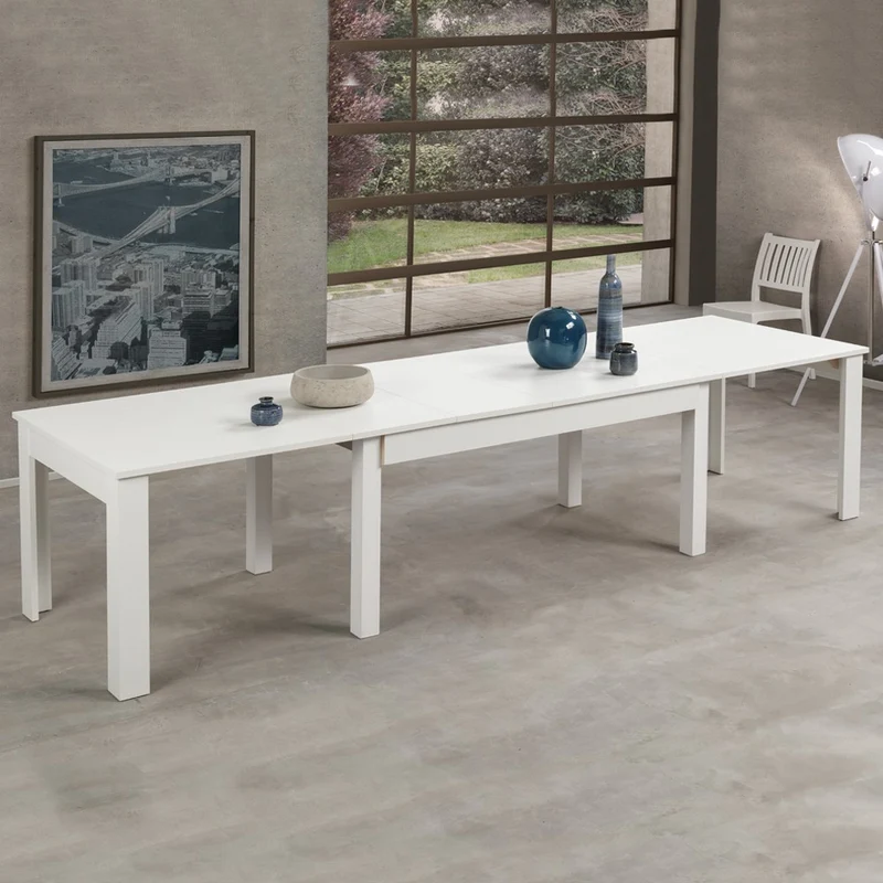 Tavolo allungabile Lipsia 160x90 in bianco frassinato