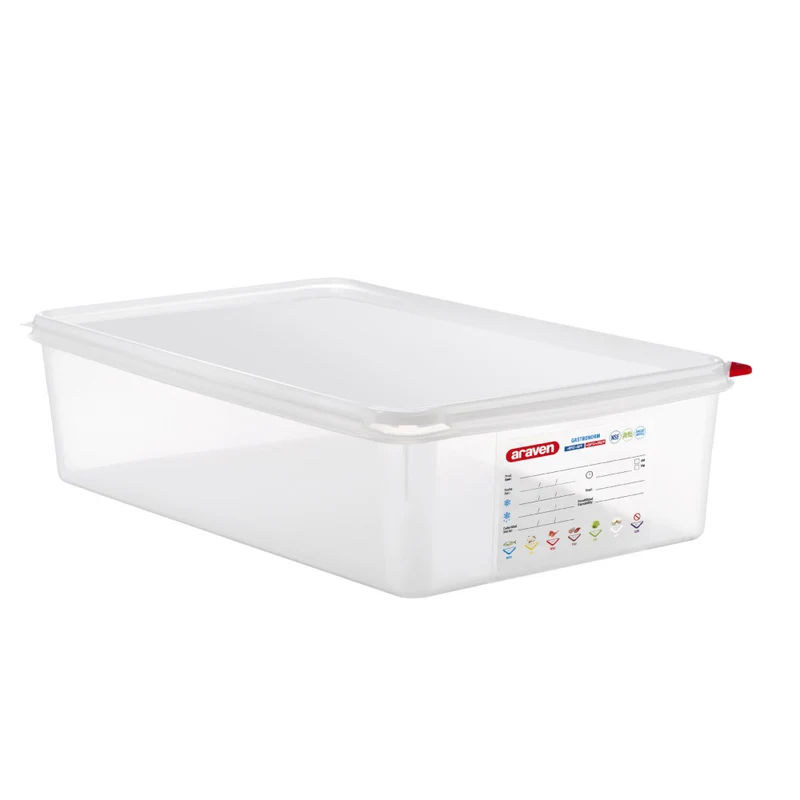 Contenitore polipropilene gn 1/1 h.10 con coperchio araven