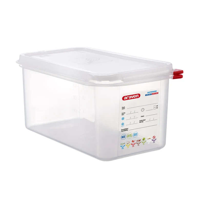 Contenitore polipropilene gn 1/3 h.15 con coperchio araven