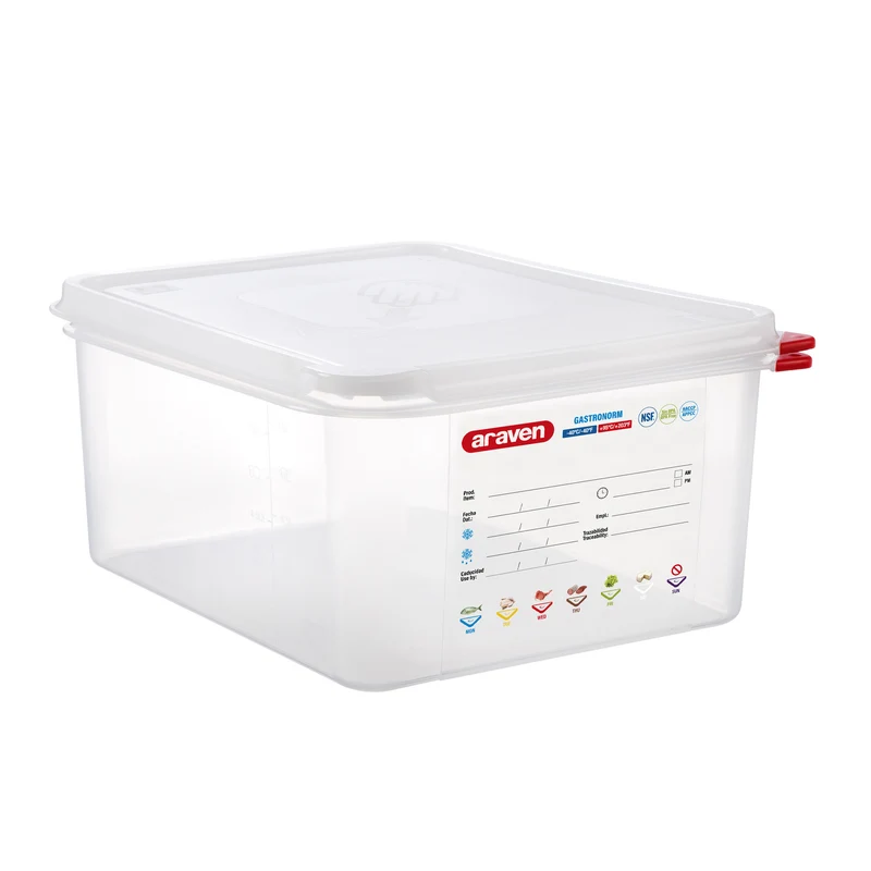 Contenitore polipropilene gn 1/2 h.15 con coperchio araven