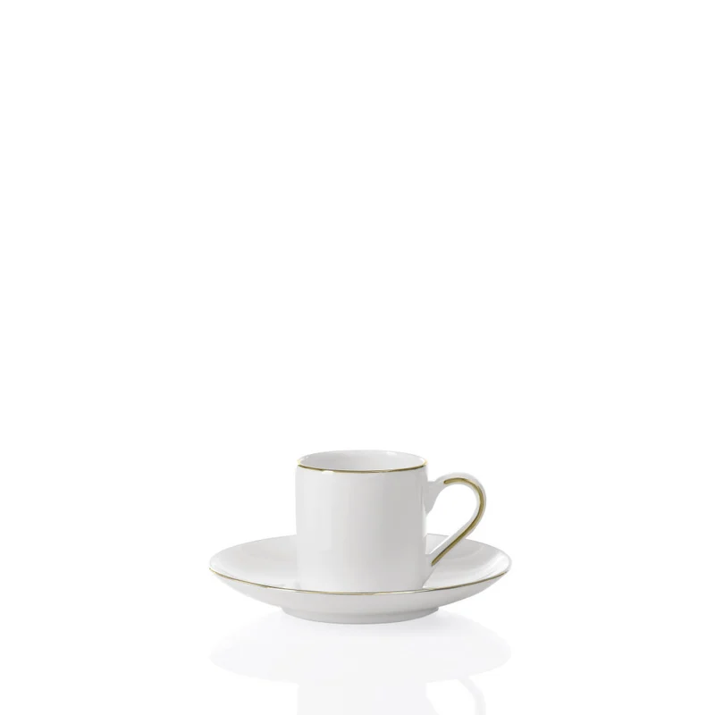 DOMUS GOLD LINE Set 2 Tazze Caffe' con Piattino