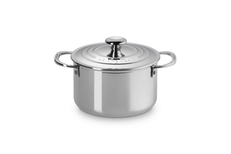 Casseruola bordi alti con coperchio in acciaio inox - 18 CM / 2.8 L
