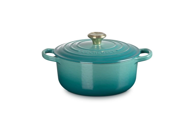 Cocotte rotonda Evolution in ghisa vetrificata - Bleu Riviera 20 CM / 2.4 L