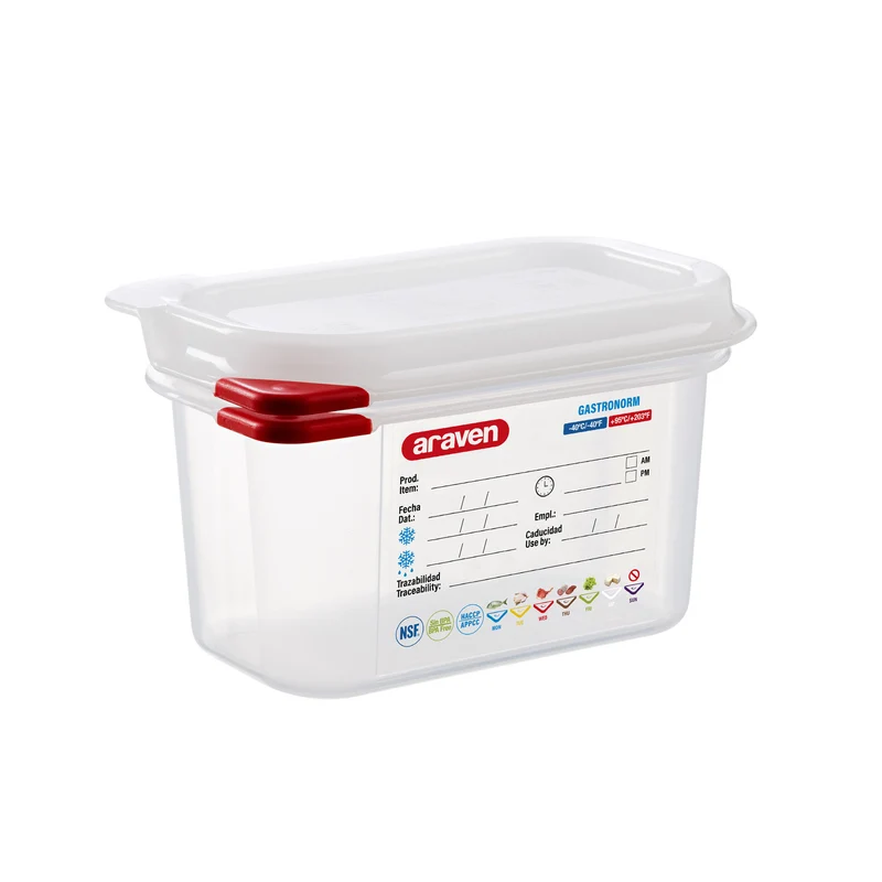 Contenitore polipropilene gn 1/9 h.10 con coperchio araven