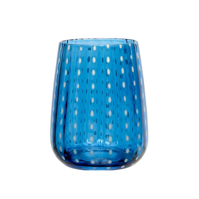 PERLAGE-BICCHIERE ACQUA IN VETRO BLU CL.36 - SET 6 BICCHIERI