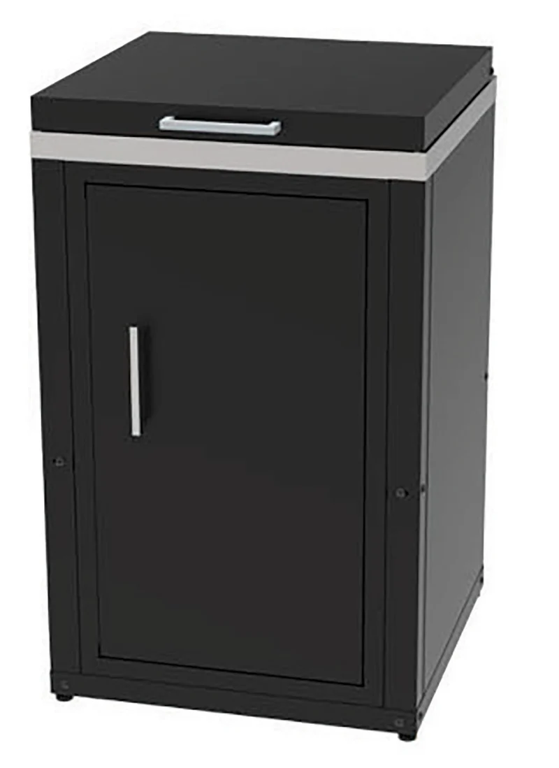 Mobile Cucina 3 Fuochi a Gas 60,7x60,7x100 cm con Armadietto Sotto e Coperchio in Acciaio e Vetro Nero