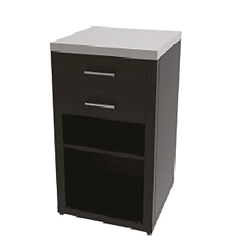 Mobile Cucina da Esterno Cassettiera 60,7x60,7x94 cm Ripiano Superiore in Acciaio Inox Nero
