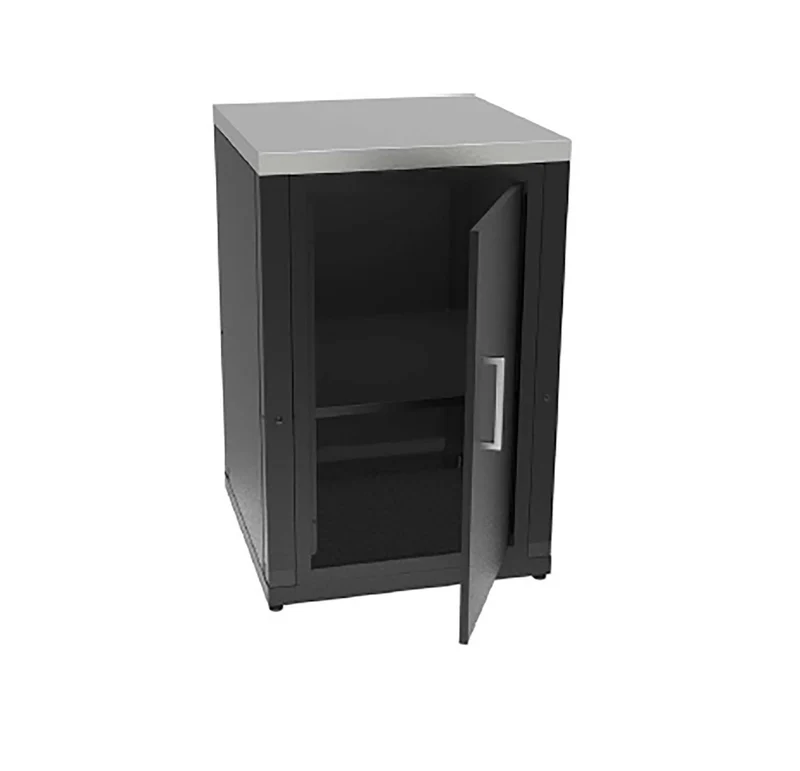 Mobile Cucina da Esterno Armadietto con Anta 60,7x60,7x94 cm Ripiano Superiore in Acciaio Inox Nero