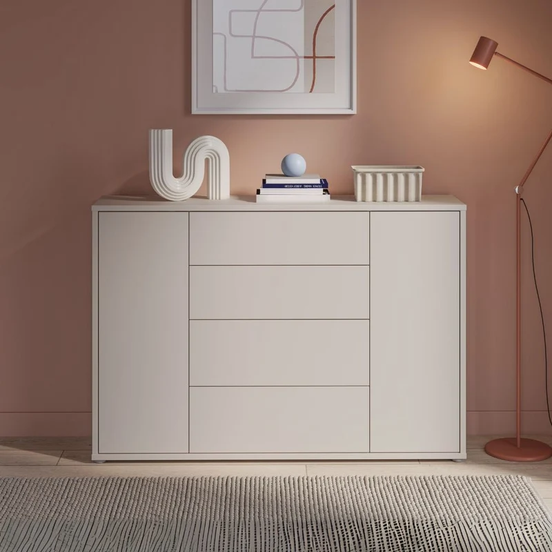 Madia Medea 4 cassetti e 2 ante colore cashmere