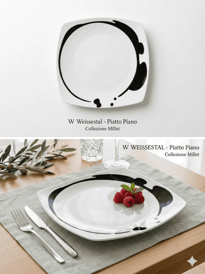 Piatto Piano Collezione "Natura Nero"