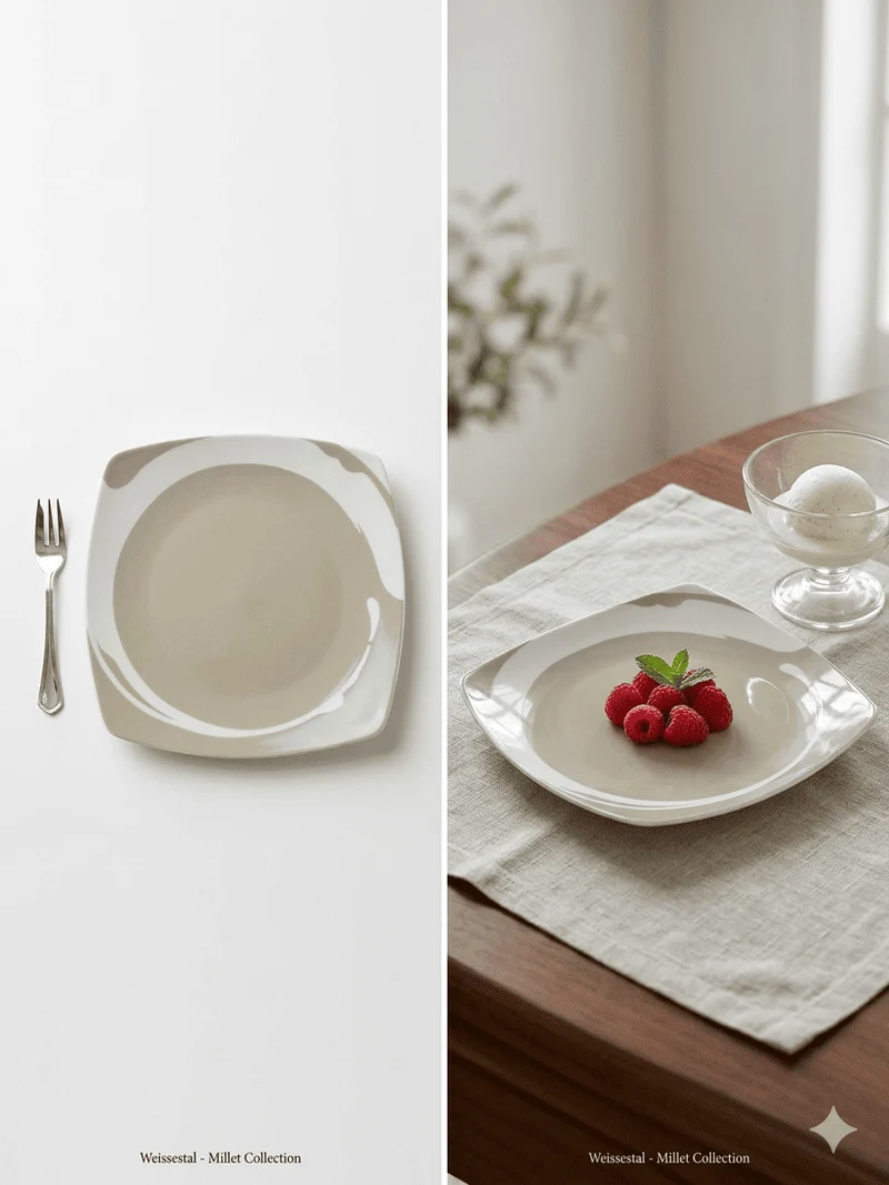 Piatto Dessert Quadrato Collezione Millet
