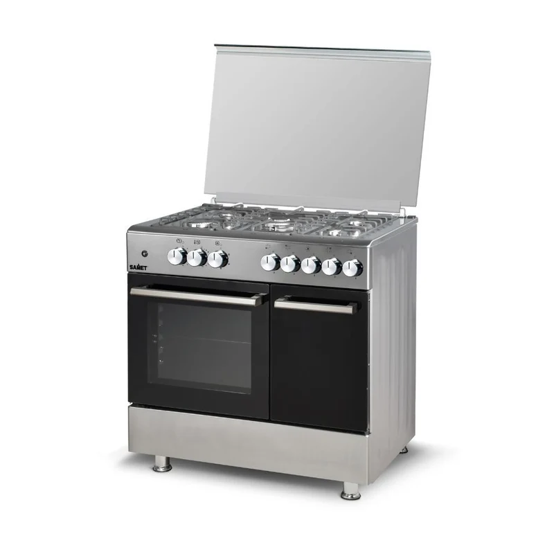 Samet Ermete maxi cucina a gas con porta bombola con piano e frontali inox con forno multifunzione e grill elettrico classe A