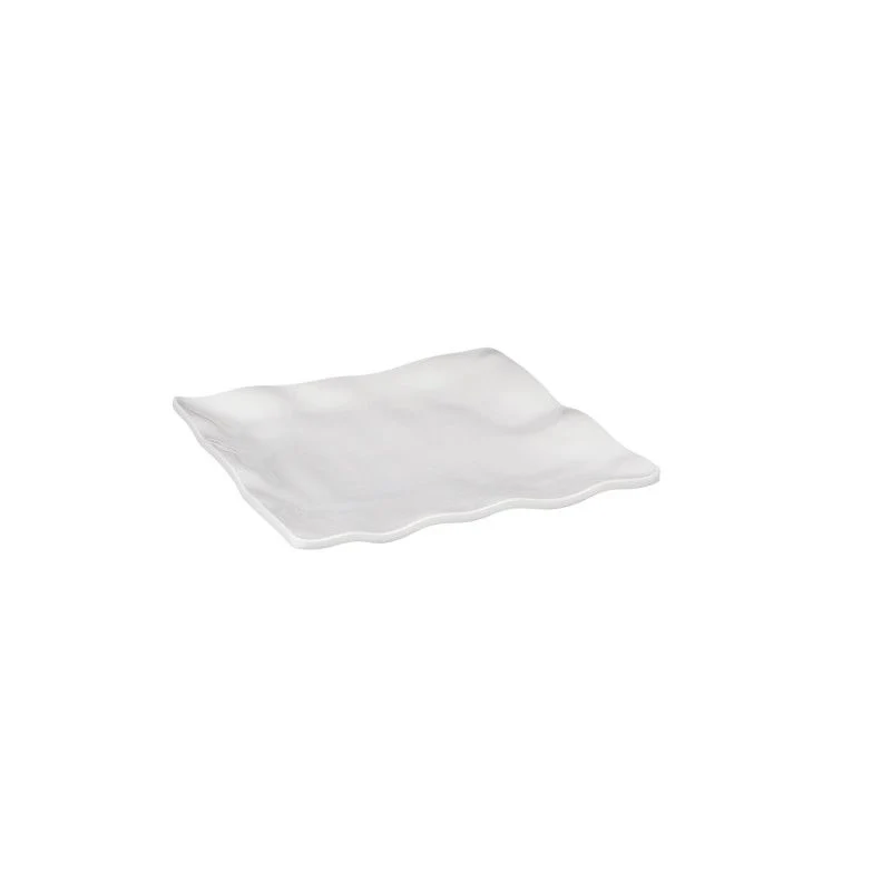 EFAY Piatto quadro ondulato avorio Kang in melamina - 31 cm