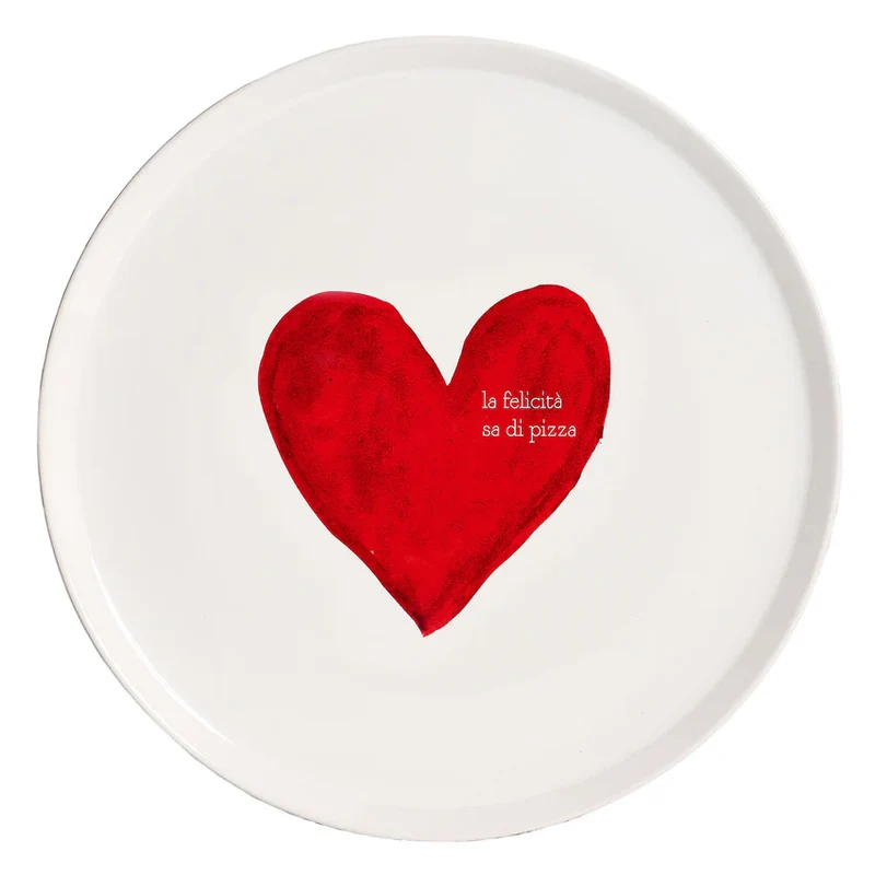 Piatto pizza "La felicità sà di pizza" - 31,5 CM