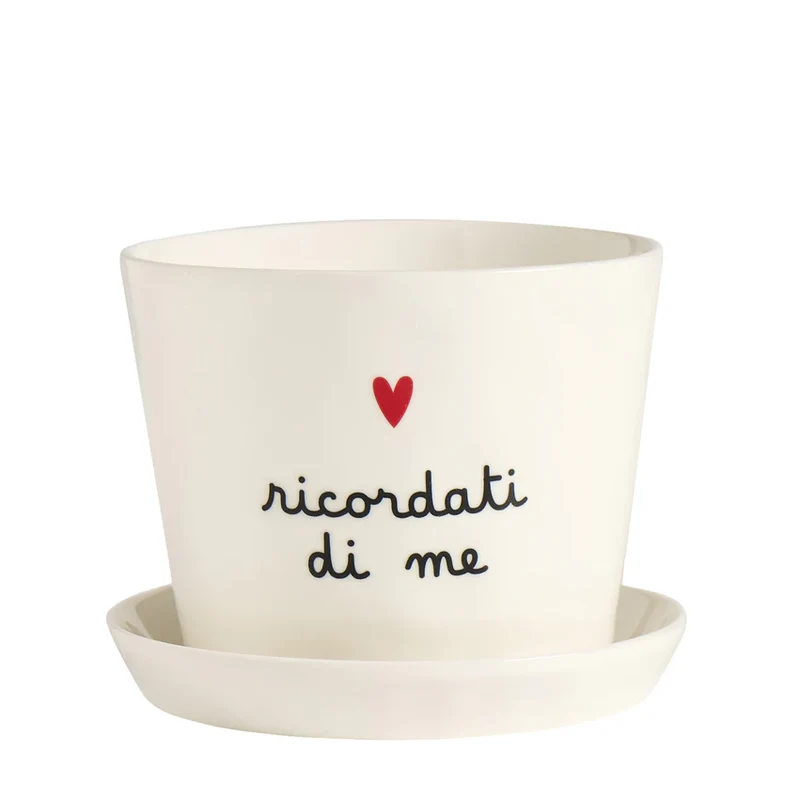 Vaso con sottovaso "Ricordati di me"