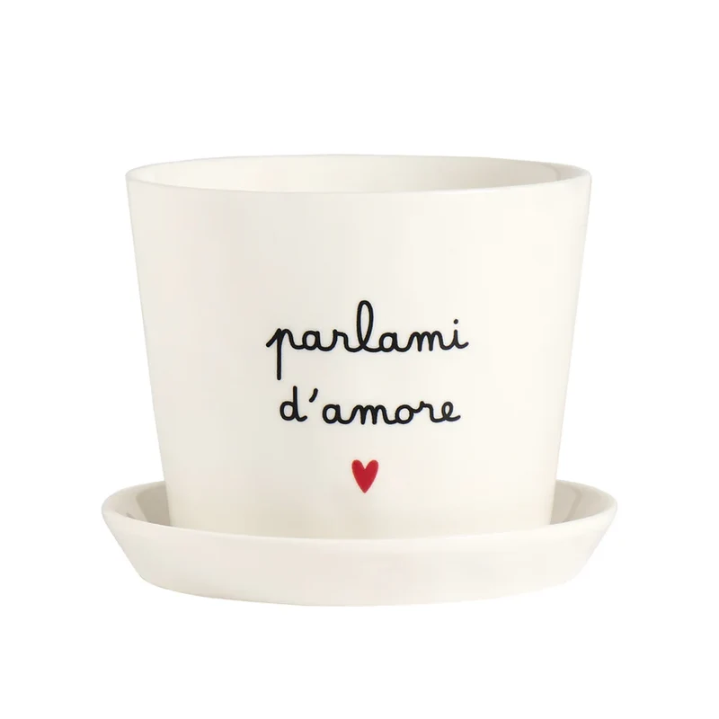 Vaso con sottovaso "Parlami d'amore"