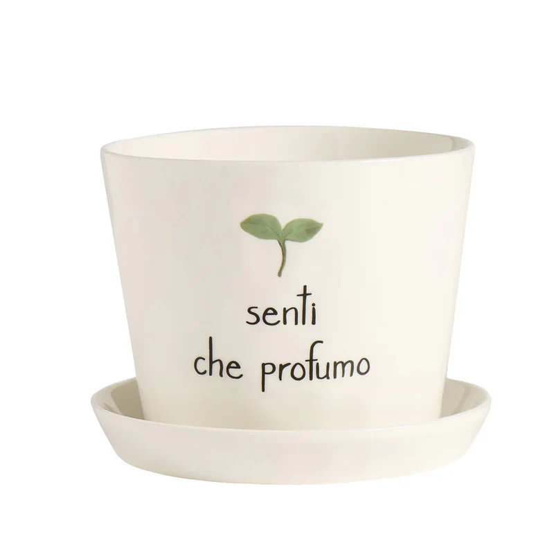 Vaso con sottovaso "Senti che profumo"