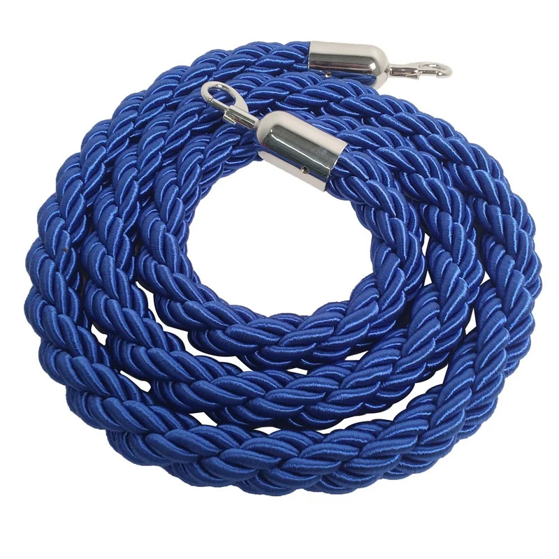 Cordone per colonnina blu con ganci inox mt.1.5