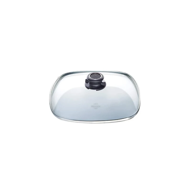 Coperchio in vetro Gastrolux Deluxe con anello in acciaio inox - 28 cm