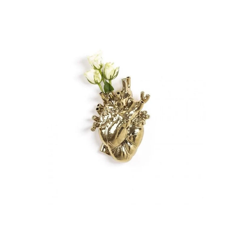Love in Bloom - Gold Vase, Vaso con finitura Oro