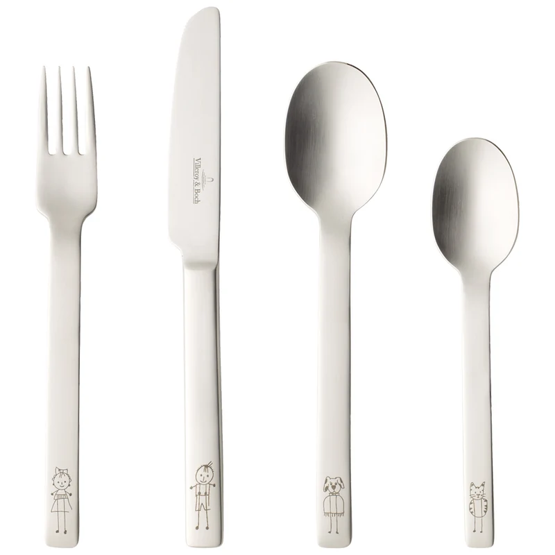 KID'S DINING Posate per bambini - Acciaio inox Satinato SET 4 PZ