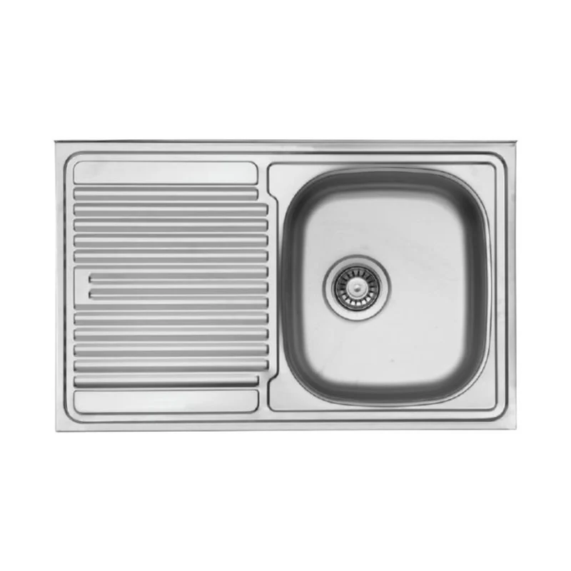 Lavello appoggio 80x50 cm 1 vasca e gocciolatoio sinistro