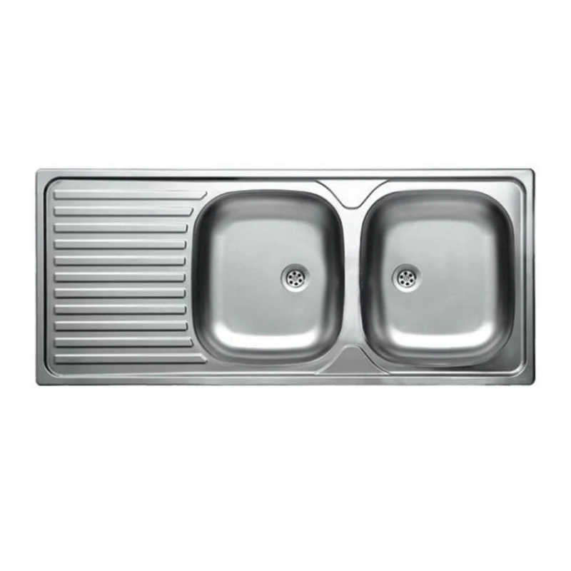 Lavello 116x50 cm 2 vasche e gocciolatoio sinistro