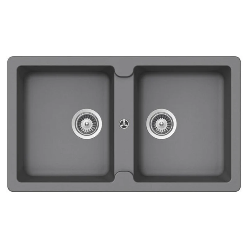 Lavello 86x50 cm 2 vasche croma Samet