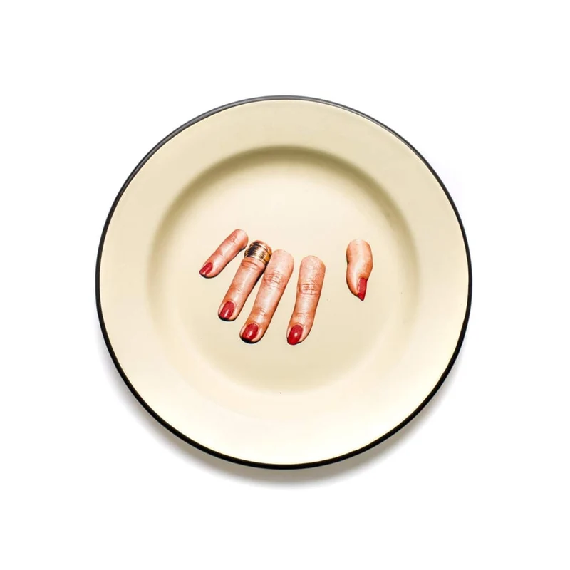 PIATTO IN METALLO SMALTATO "TOILETPAPER" Cm.26 - DITA