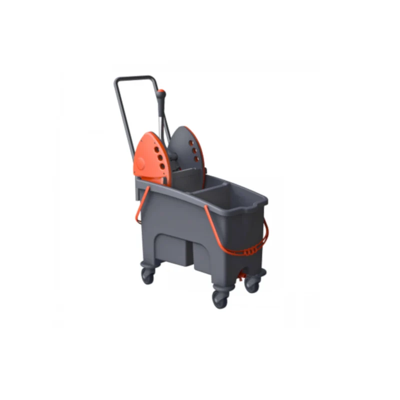 Carrello pulizia duetto lt.16/24 2 vasche c/valvole strizzatore e maniglia