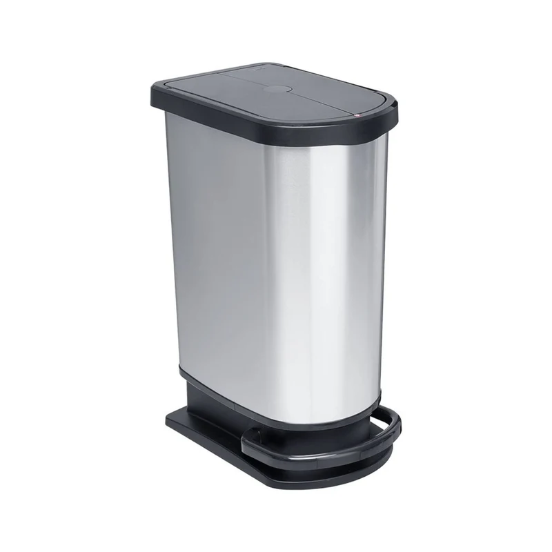 Pattumiera paso duo lt.2x25 silver/nero rotho