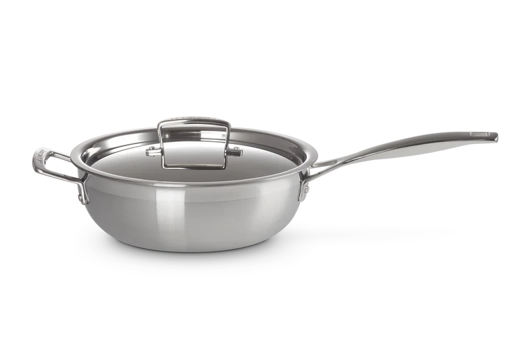 Padella dello chef con manico e maniglia in acciaio inox interno antiaderente -2
