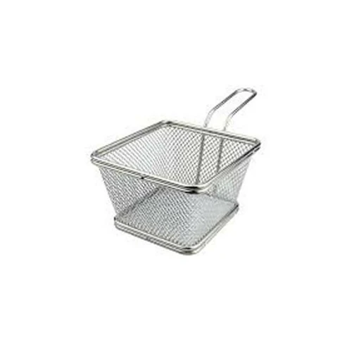 Mini cestino fritture inox quadro cm.12x12 h.7