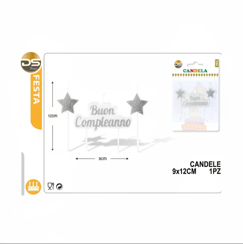 Dz Party Candele Buon Compleanno 12Cm 9*8.5Cm3