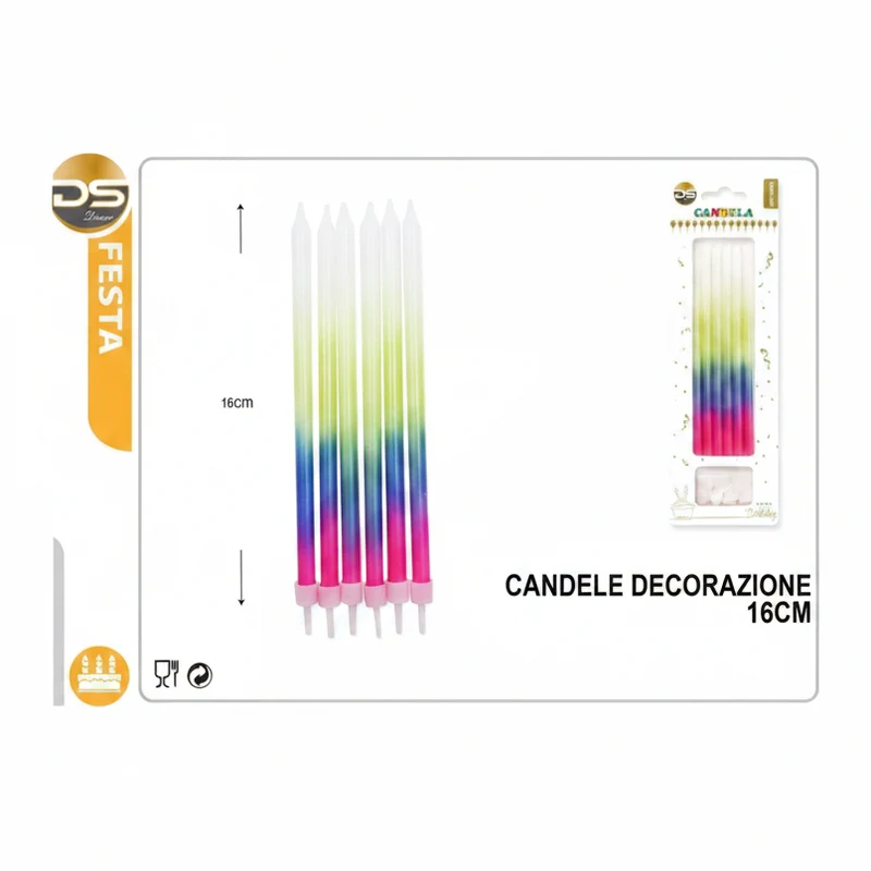 Dz Party Candele Decorative 14.5Cm 6Pz3