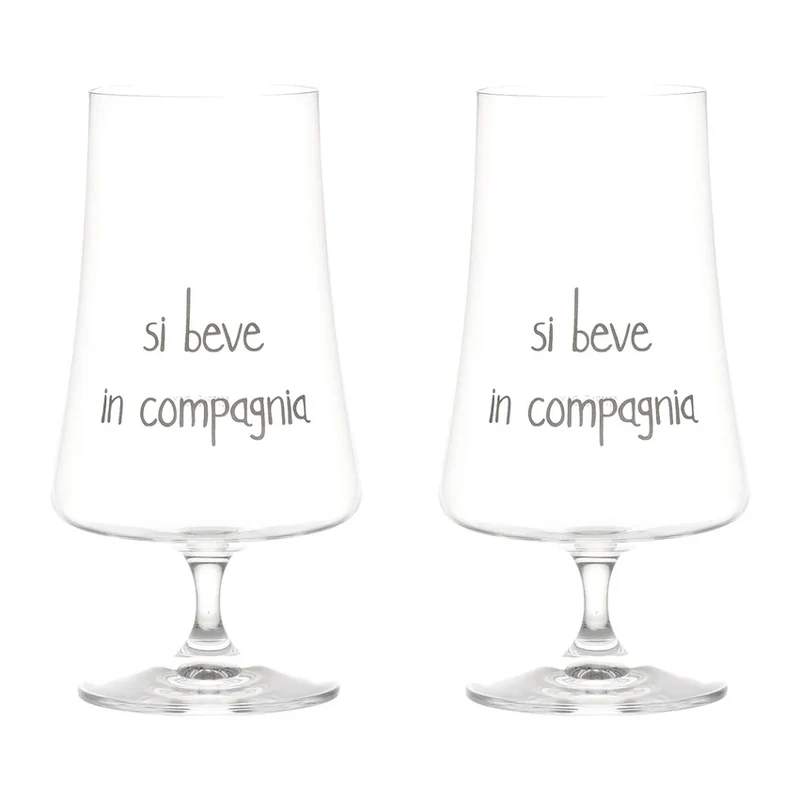 SET 2 Bicchieri birra "Si beve in compagnia" - 55 CL