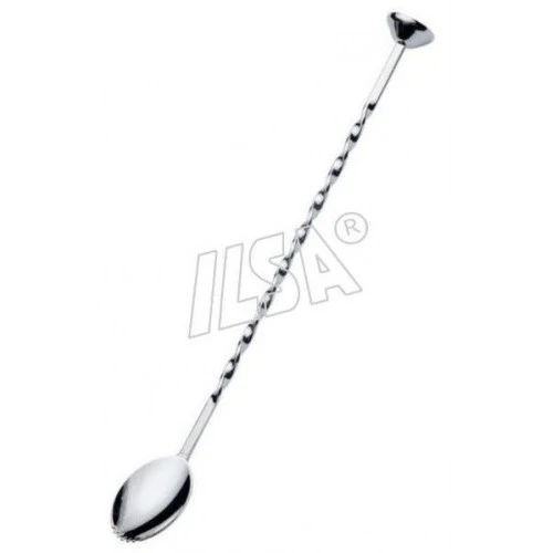 Cucchiaio inox agitatore cm.28 barman torciglione dentato