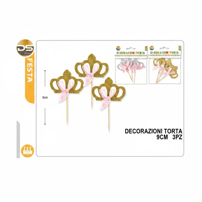 Dz Party Stuzzicadente Con Corona 9Cm 3Pz