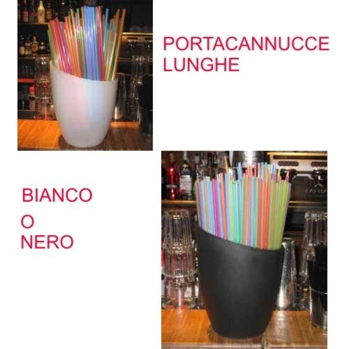 Portacannucce lunghe pp ø cm.19.5 h.23.5 nero/bianco
