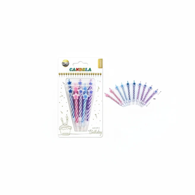 Dz Party Candeline Decorative Stella 7Cm 10Pz