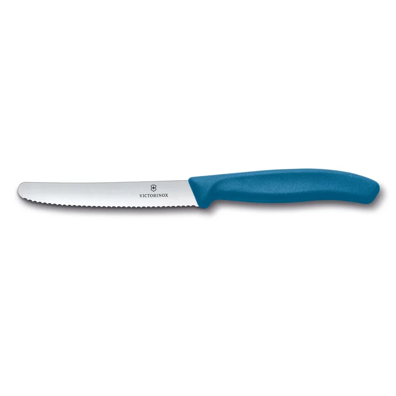 Coltello tavola ondulato - manico blu