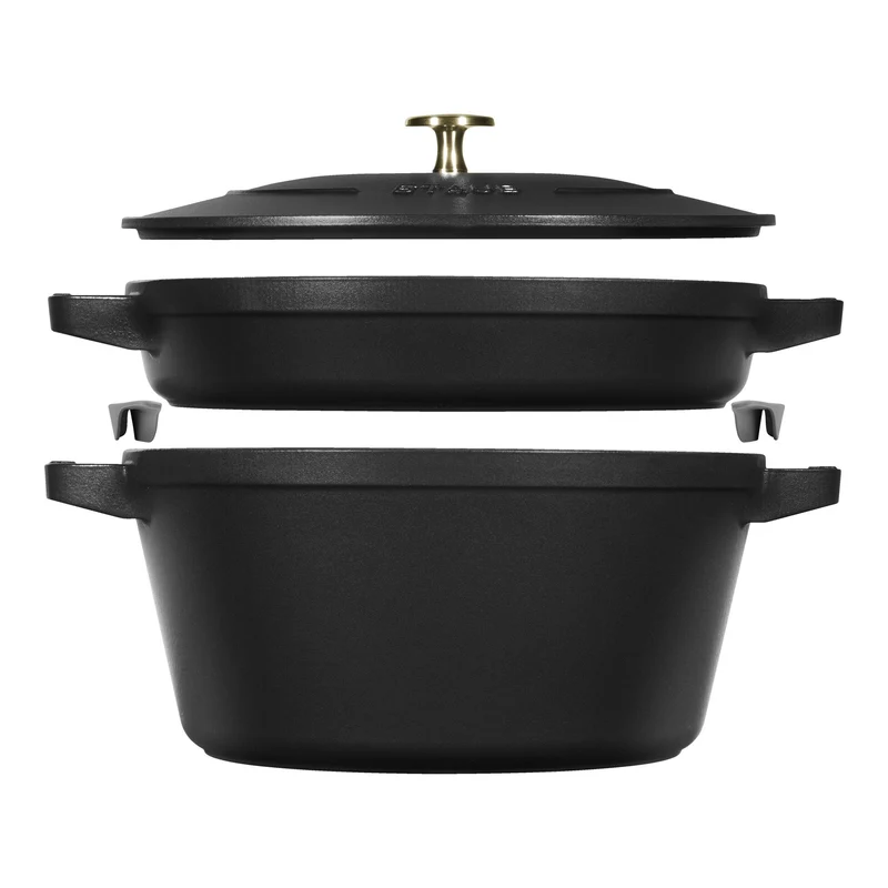 STACKABKE SET 2-pz., Set di pentole, Nero