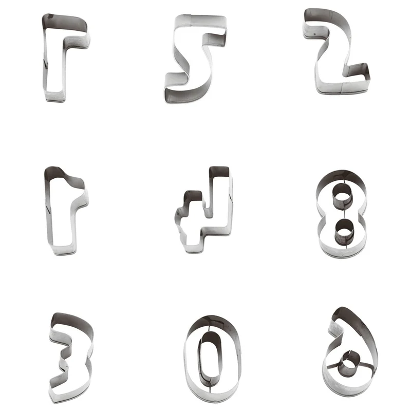 Set tagliapasta inox numeri h.2 pezzi 10
