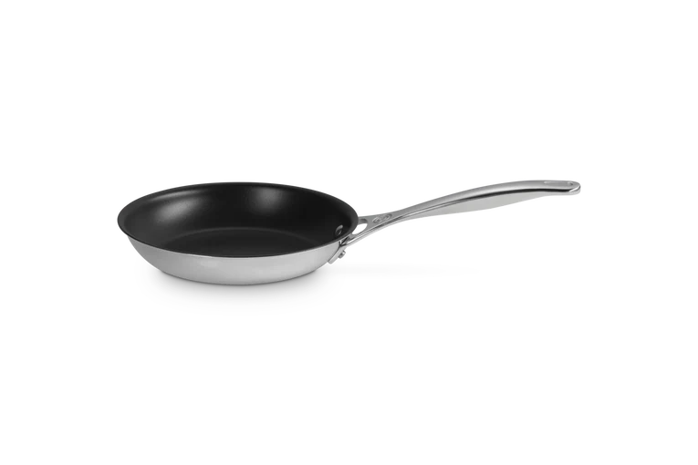 Padella bassa in acciaio inox, interno antiaderente - 20 cm