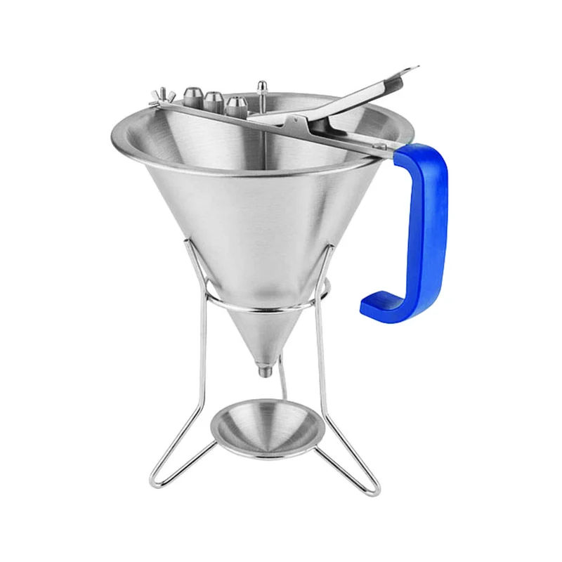 Colino inox imbuto con leva per colare lt.2
