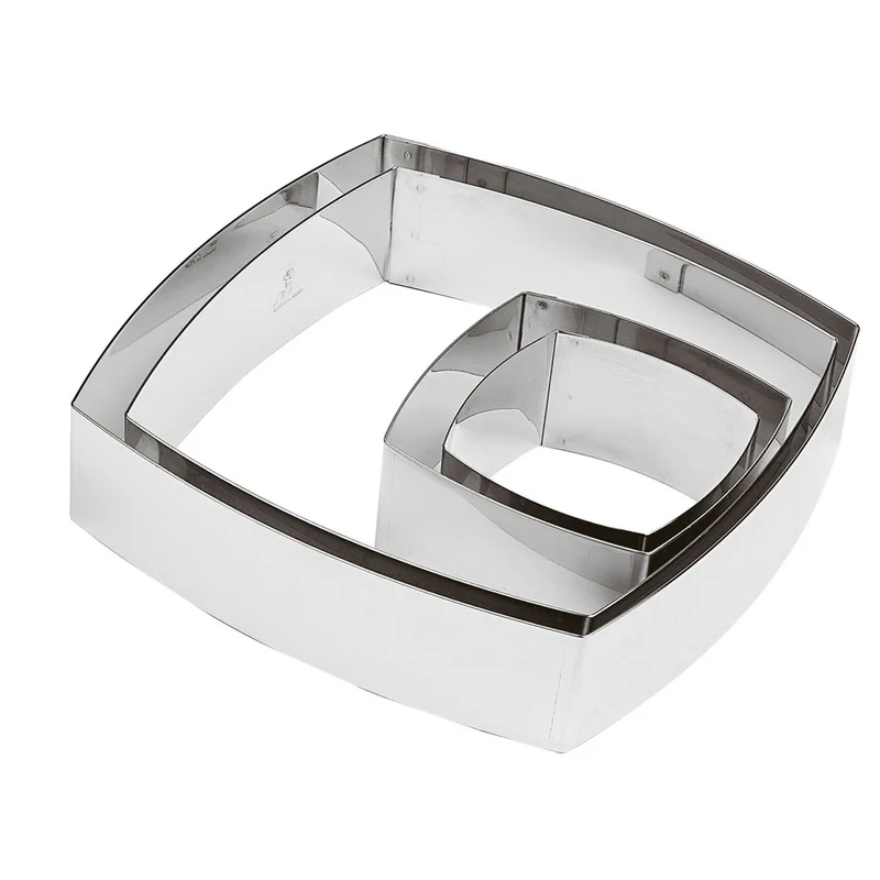 Fascia inox quadrata cm.10x10 h.4.5 bombata