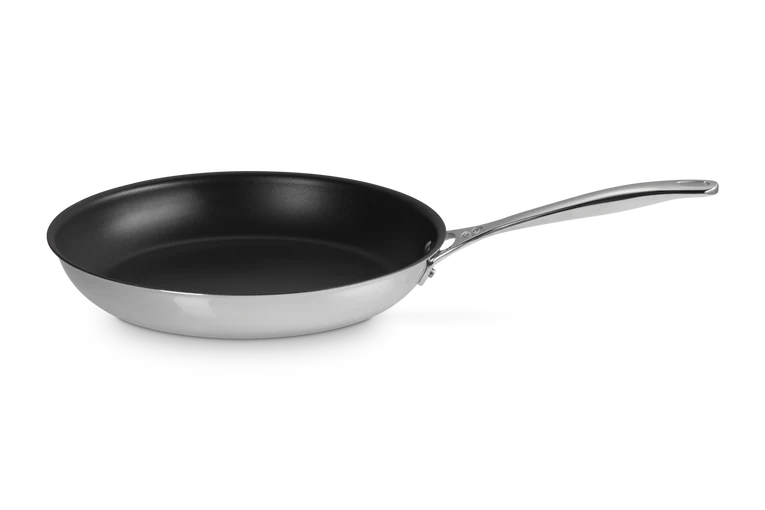 Padella bassa in acciaio inox, interno antiaderente - 30 cm