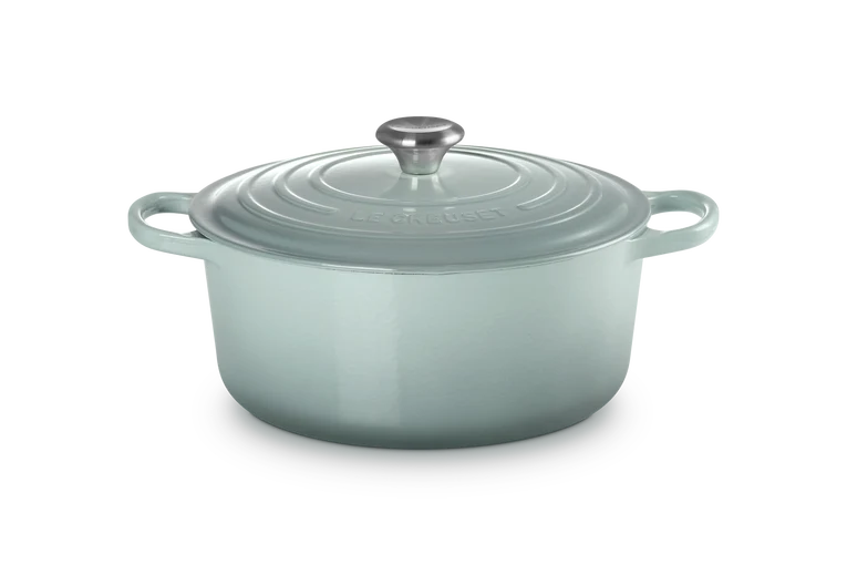 Cocotte rotonda Evolution in ghisa vetrificata - 28 cm - color sea salt